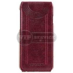 чехол-блокнот iPhone 6 Plus/6S Plus Pierre Cardin Genuine Leather PCL-P04 бордовый кожаный