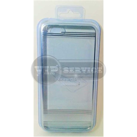 iPhone 6 Plus/6S Plus чехол-накладка силиконовый, прозрачный с серой окантовкой