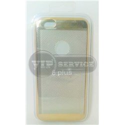 чехол-накладка iPhone 6 Plus/6S Plus с золотой окантовкой прозрачный силиконовый