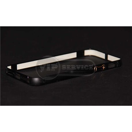 iPhone 5/5S бампер на торцы металлический, черный