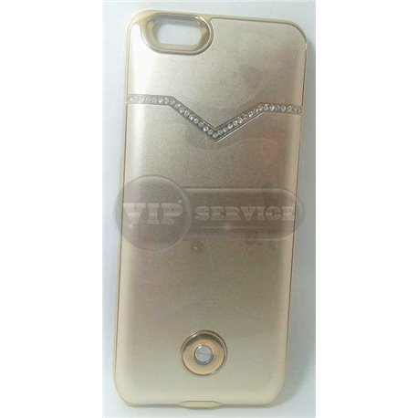 iPhone 6/6S чехол-аккумулятор X3 Battery bank cover 3800mAh, золотой со стразами