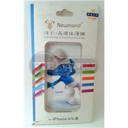 iPhone 4/4S виниловая наклейка Newmond "Clumsy(Смурфик)" синяя