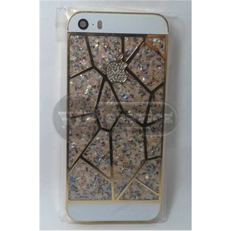 iPhone 5S задняя крышка, золотая с камнями