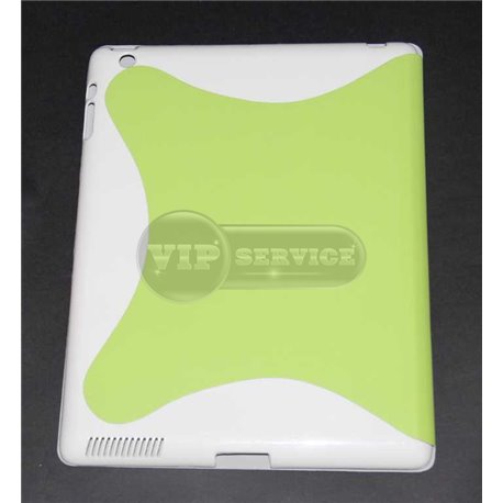 iPad 2/3/4 чехол-книжка, экокожа, пластиковая основа, салатовый+белый