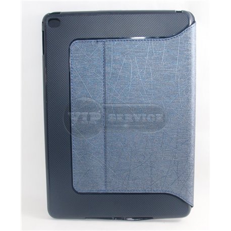 iPad Air 2 чехол-книжка, экокожа, 4 слота для пластиковых карт,фактурный, темно-синий 