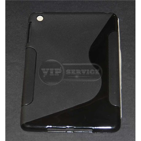 iPad mini 1/2/3 чехол-накладка, силиконовый волна, черный