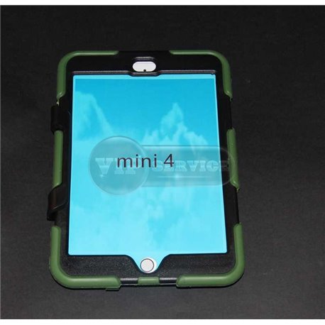 iPad mini 4 чехол-противоударный, пластик+силикон, зеленый
