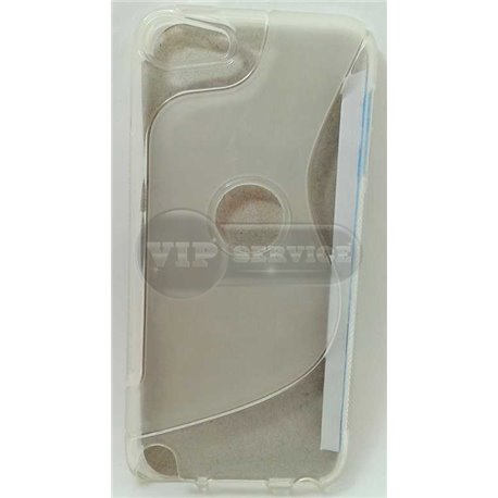 iPod touch 5 чехол-накладка силиконовый волна, прозрачный 
