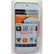 iPod touch 5 чехол-накладка силиконовый «Цветы розовые», белый фон 