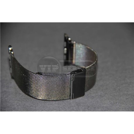 Watch 42mm ремешок Melano loops, из нержавеющей стали, мелкая плетенка, черный 