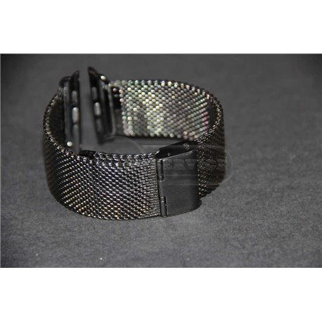 Watch 42mm ремешок Melano loops, из нержавеющей стали, средняя плетенка, черный 