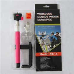 Monopod палка для Селфи беспроводной (wireless) Z07-05, розовый