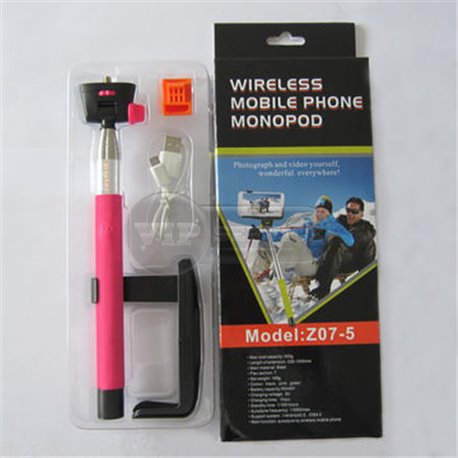 Monopod палка для Селфи беспроводной (wireless) Z07-05, розовый