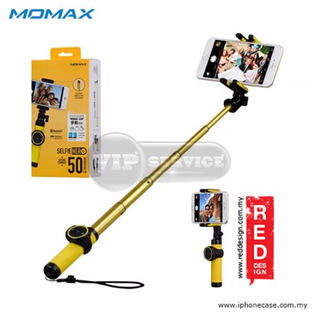 Monopod палка для селфи Momax Selfie Hero Bluetooth, желтая