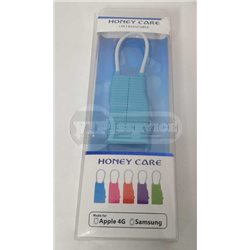 кабель Honey Care Apple 4, Samsung, бирюзовый/оранжевый/розовый/фиолетовый/черный