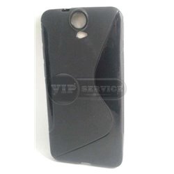 чехол-накладка HTC One E9 Plus Wave черный силиконовый