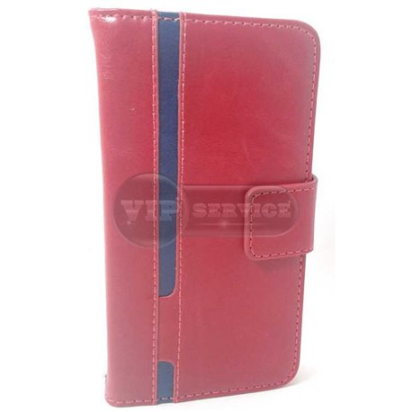 Galaxy A3 чехол-книжка Luxury fashion (noble quality), кожаный на магнитной застежке с лотками для пластиковых карт, красный 