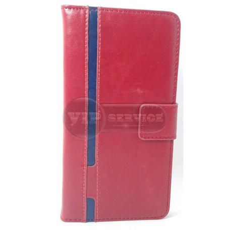 A7 чехол-книжка Luxury Fashion, кожаный, силиконовая основа, красный 