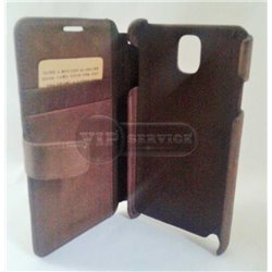 Note 3 чехол-книжка Zenus с орнаментом, кожаный, металлическая заклепка, со слотами для пластиковых карт, коричневый 
