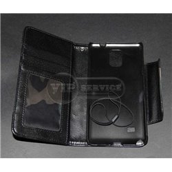 чехол-книжка Samsung Note 4 Doli2ma со слотом для пластиковых карт черный кожаный