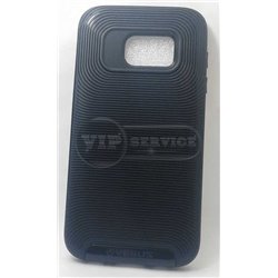 S7 чехол-накладка Verus силиконовый, черный с черной вставкой по торцам 