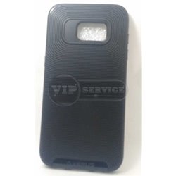 S7 Edge чехол-накладка Verus силиконовый, черный с черной вставкой по торцам 