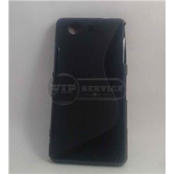 чехол-накладка Sony Z3 Mini Wave черный силиконовый