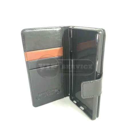 Z4 чехол-книжка Luxury fashion, кожа, со слотами для пластиковых карт, на магнитной застежке, силиконовая основа, черный 