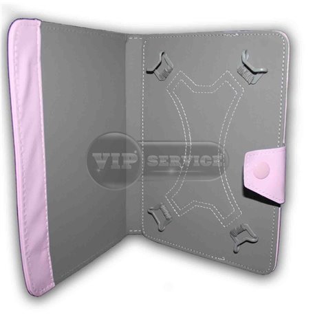 Универсальный чехол-книжка для планшета 8 дюймов, магнитная заклепка, экокожа, розовый 