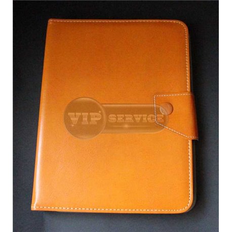 Универсальный чехол-книжка для планшета 8 дюймов, магнитная заклепка, экокожа, оранжевый 