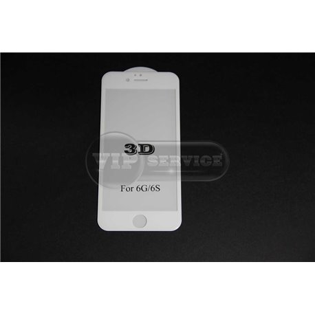 iPhone 6/6S противоударное стекло 3D, белое